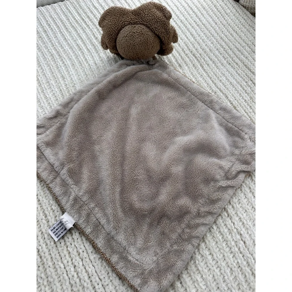 Unipak Lion‎ Baby Security Blanket Lovey Tan Brown Plush Sherpa Trim 14